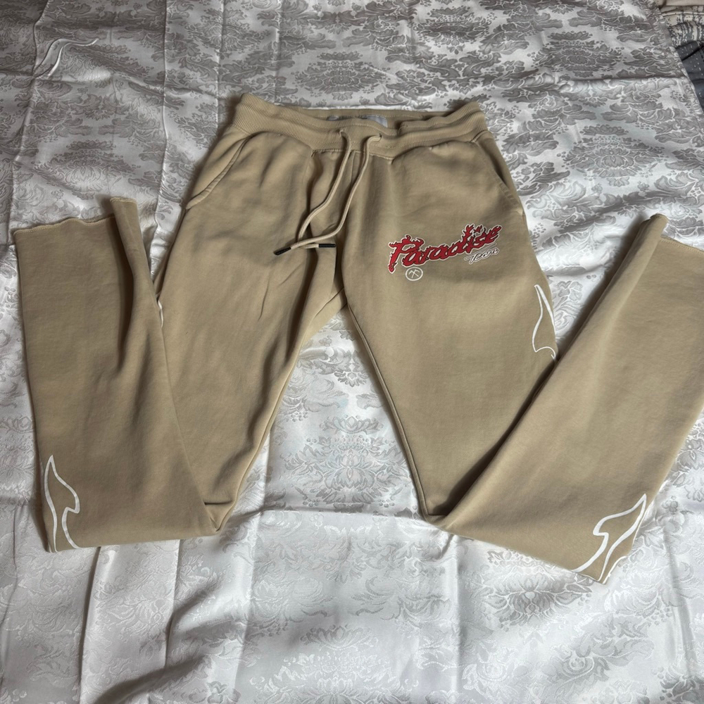 Men's Jordan Craig Sweatpants M Beige Red - Picture 2 of 8